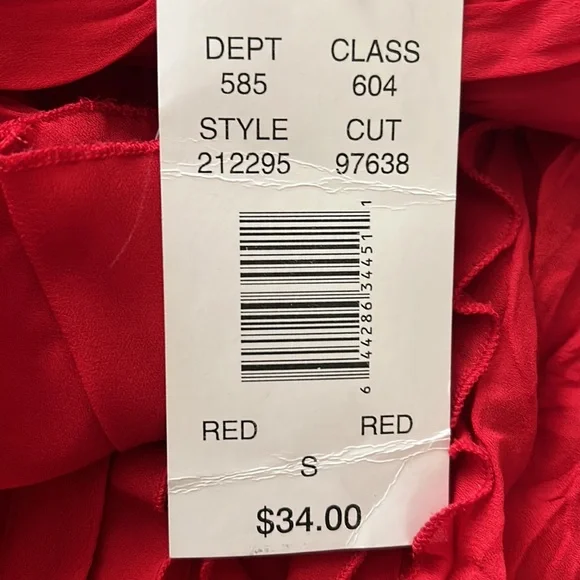 NWT⭐️Vintage ALLISON TAYLOR Ruffles and Lace Red V-Neck DressyTOP❤️Size Small - Picture 11 of 11